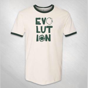 Sheryl Crow Evolution graphic on a unisex natural/forest green t-shirt