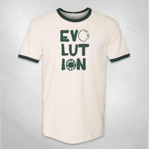 Sheryl Crow Evolution graphic on a unisex natural/forest green t-shirt